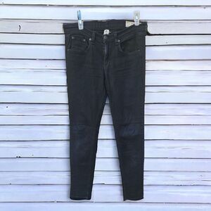 Rag Bone Modal Coal Black Skinny Jeans Pants Mid Rise 98% Cotton Size 28